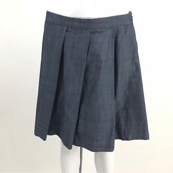 Martin + Osa Size 4 Cotton Denim Pleated Skirt - Picture 1 of 4